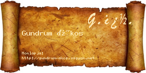 Gundrum Ákos névjegykártya